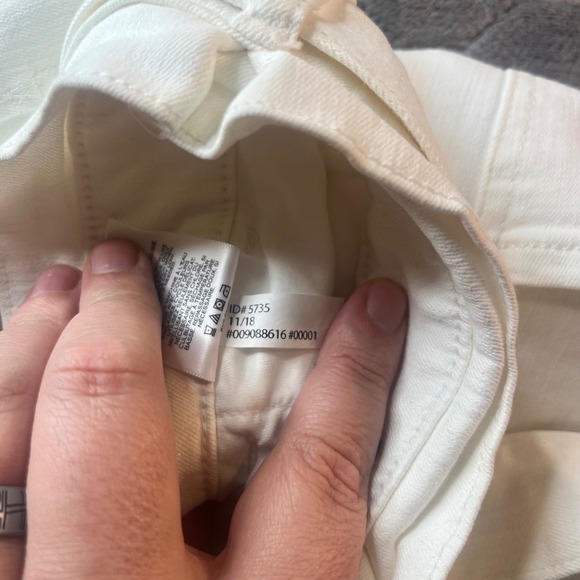 Express Denim Perfect Super High Rise Cropped Legging White Tie Waist Jeans 8 - Picture 3 of 9